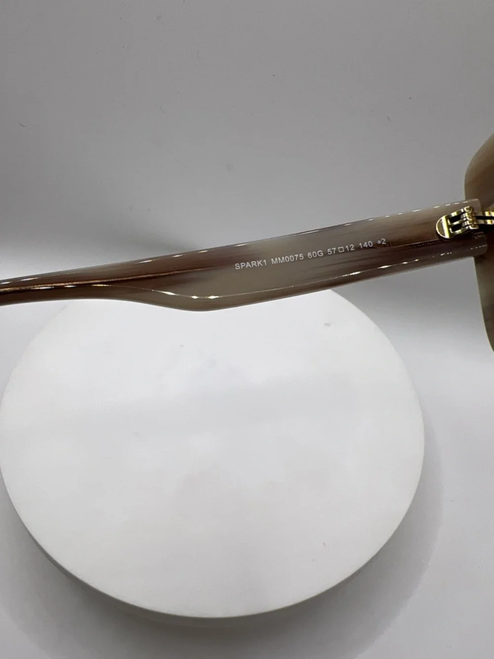 NWOT. Authentic MaxMara Translucent Beige Shield Sunglasses with Brown Lenses